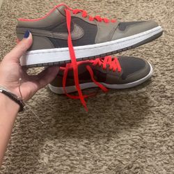 Grey And Orange Jordan’s 