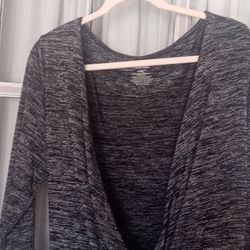 XL LONG SLEEVED JERSEY KNIT WRAP TIE WOMENS TOP (DETS ⏬⏬⏬)