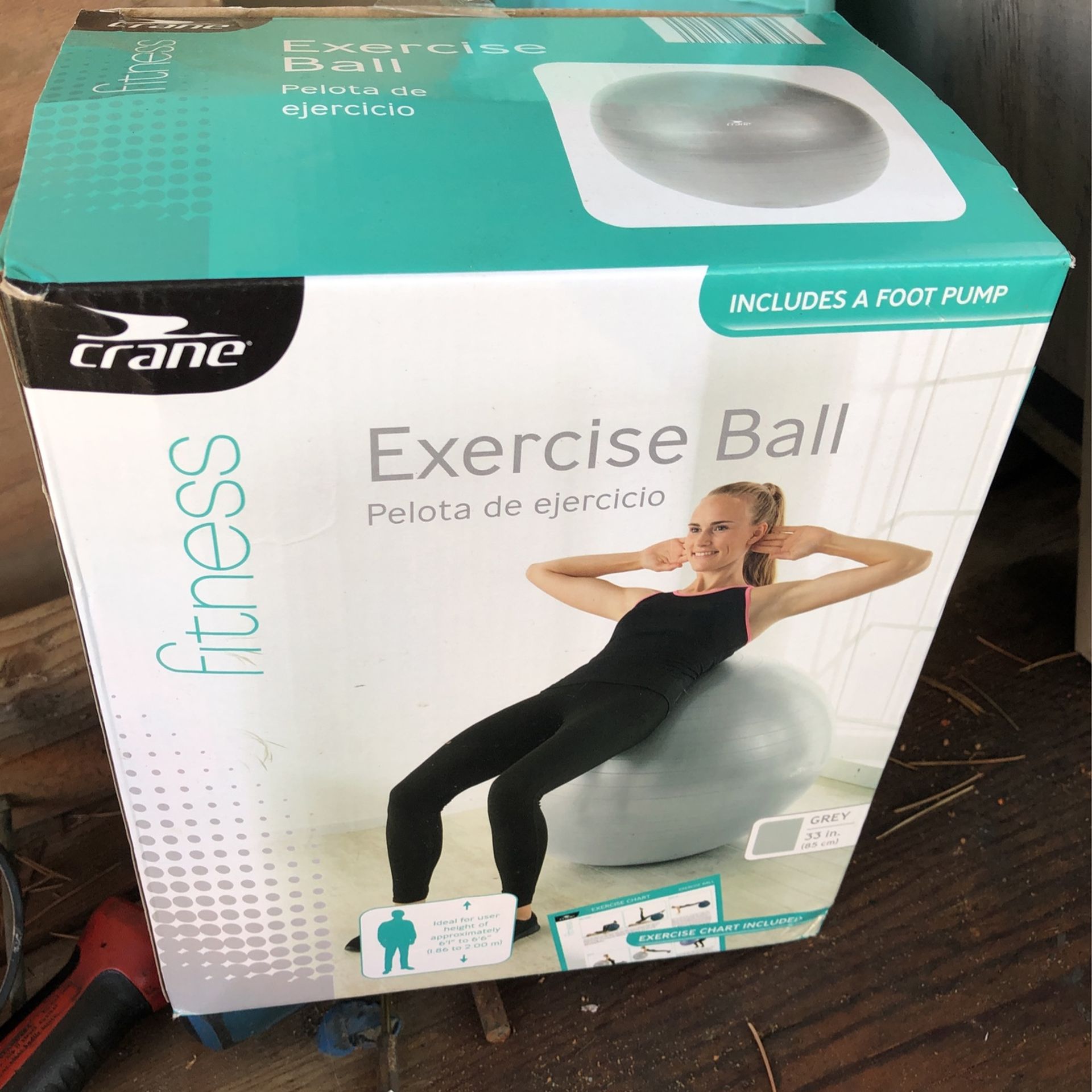 Crane 33in Exercise Ball With Foot Pump for Sale in Fresno CA OfferUp