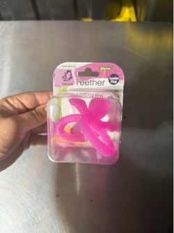 Snowman Pink Silicone Baby Teether Teething Toy, BPA Free Silicone Teether