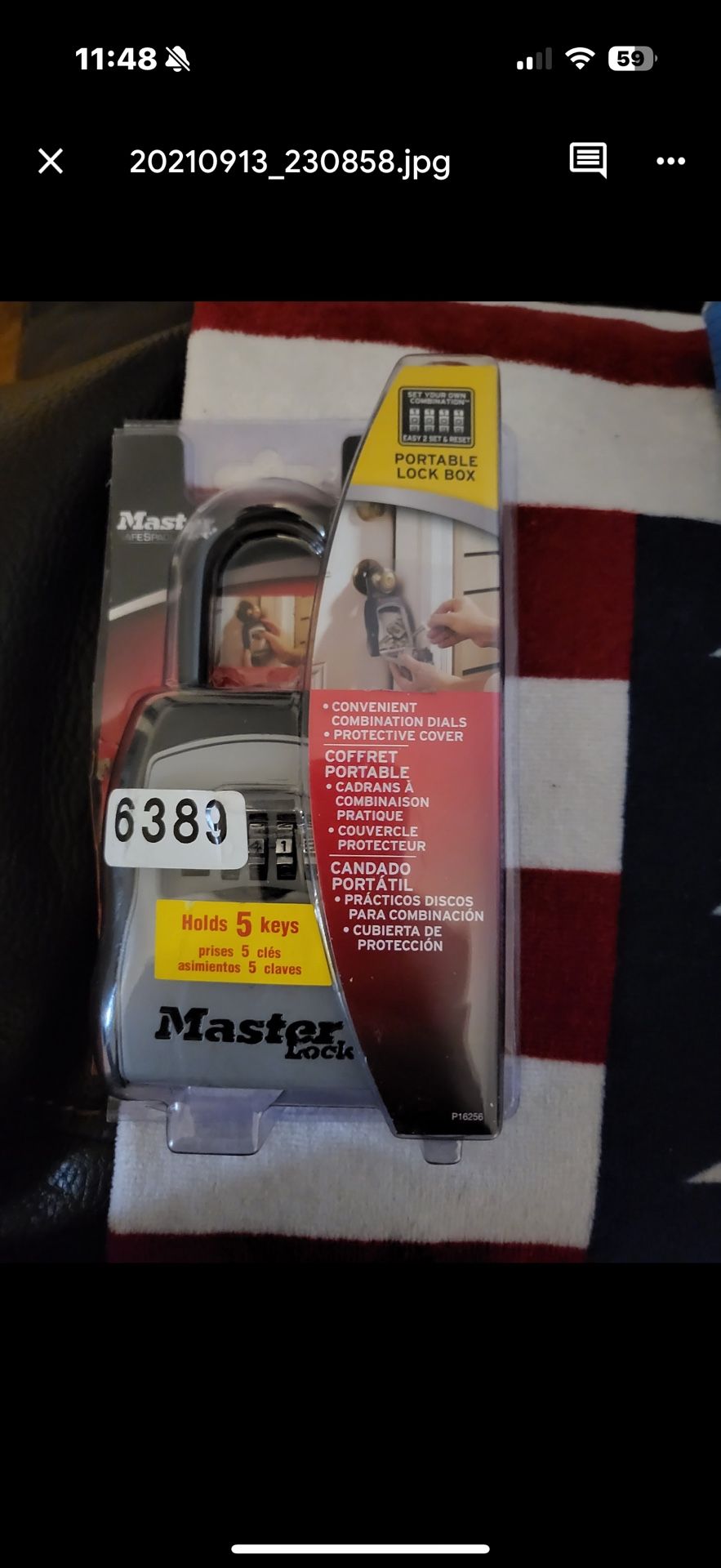 Master Lock Portable Lock Box – Holds 5 Keys – New in Package