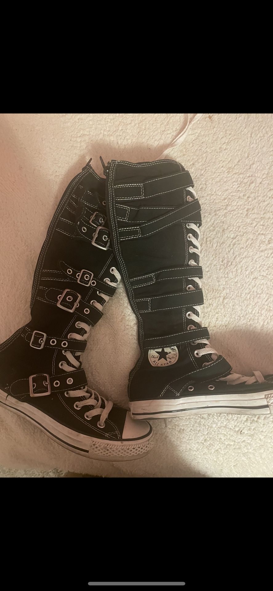 Rare Converse Knee High Buckle Shoes 