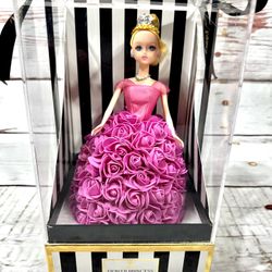 Always And Forever Flower Princess Doll, Blonde,Pink Dress In Display Case