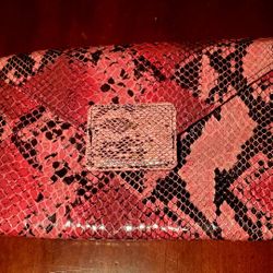 Snakeskin Effect Clutch Handbag 