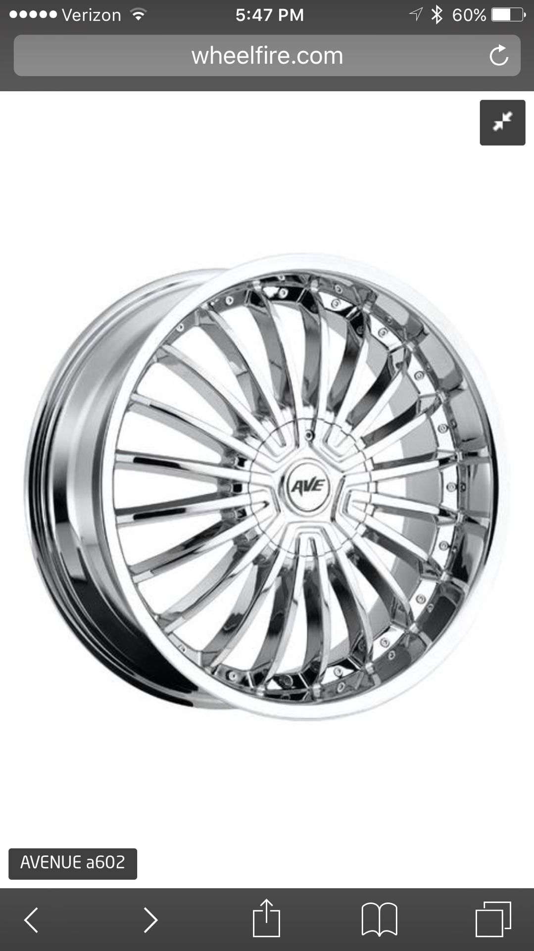 AVE 22" X 9-1/2" Chrome Rims Perfect Condition 