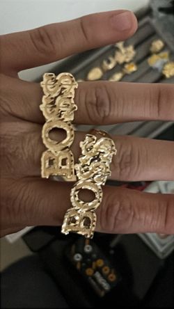 Gold plated nugget rings