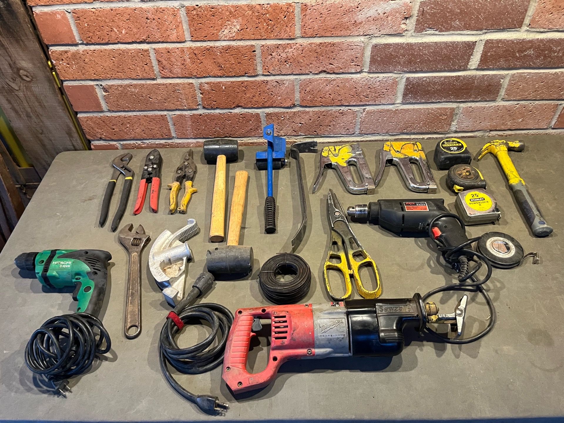 Tools, power tools, hand tools sawzall drill staple gun hammer lot