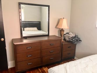 Bedroom Furniture Set – Bed Frame, Dresser, Mirror & Nightstand