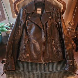New, Harley Davidson,  Distressed, Women's Leather Coat/ Jacket, Size Medium