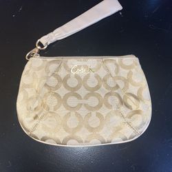 COACH Gold Wristlet Coin Purse