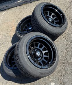 Brand New 15x10 -44 Offset Gloss Black Wheels With Tires Hankook 5x114.3 Toyota Pickup Price Firm