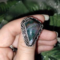 Bloodstone Coffin Ring (Sz8.5)