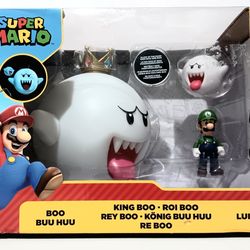 BOO KING BOO & LUIGI | SUPER MARIO FIGURES 3PACK | GLOW-IN-THE-DARK | NEW IN BOX
