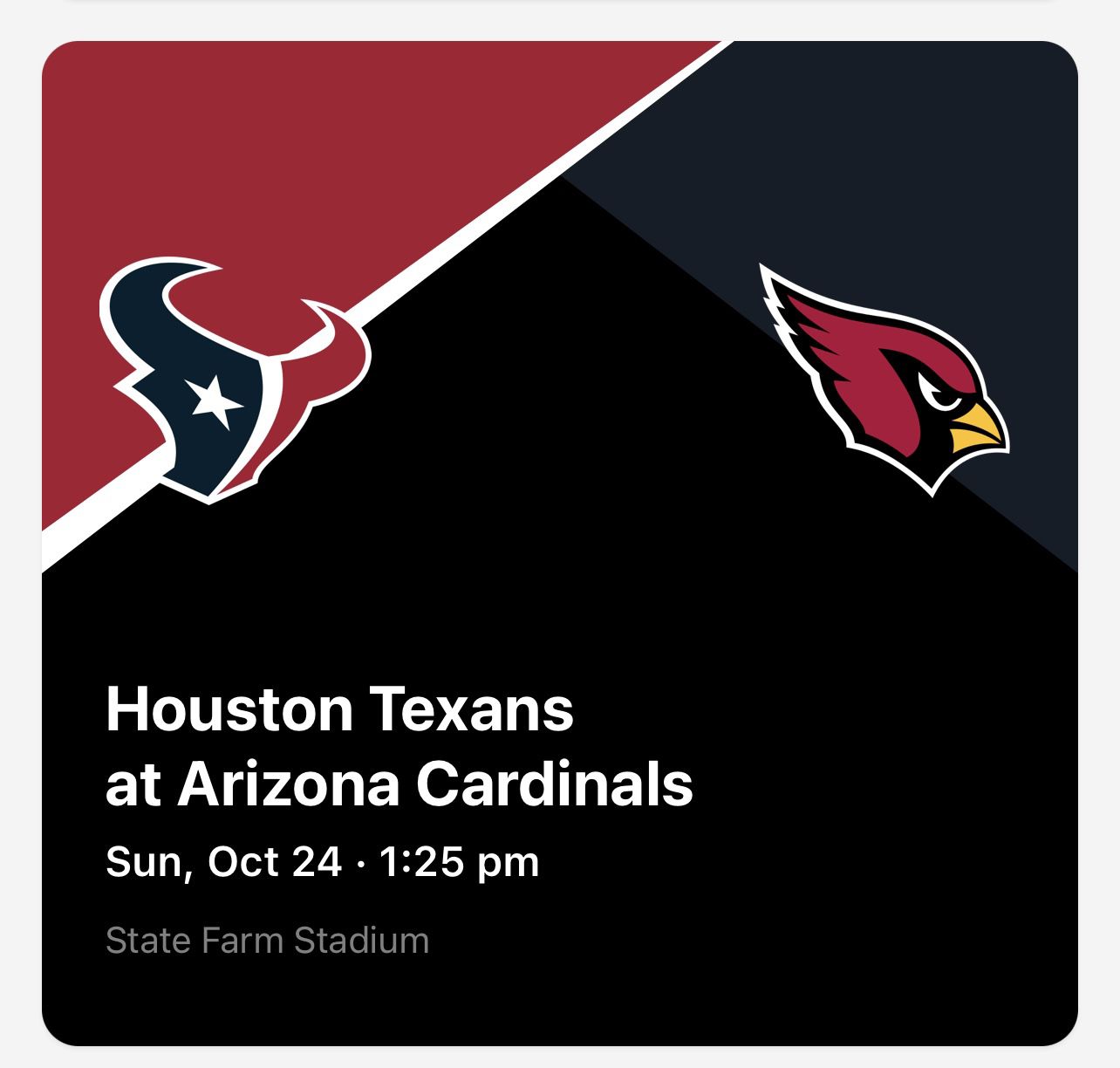 6 Endzone Seats Available - AZ Cardinals Vs Houston Texans - $150 Each