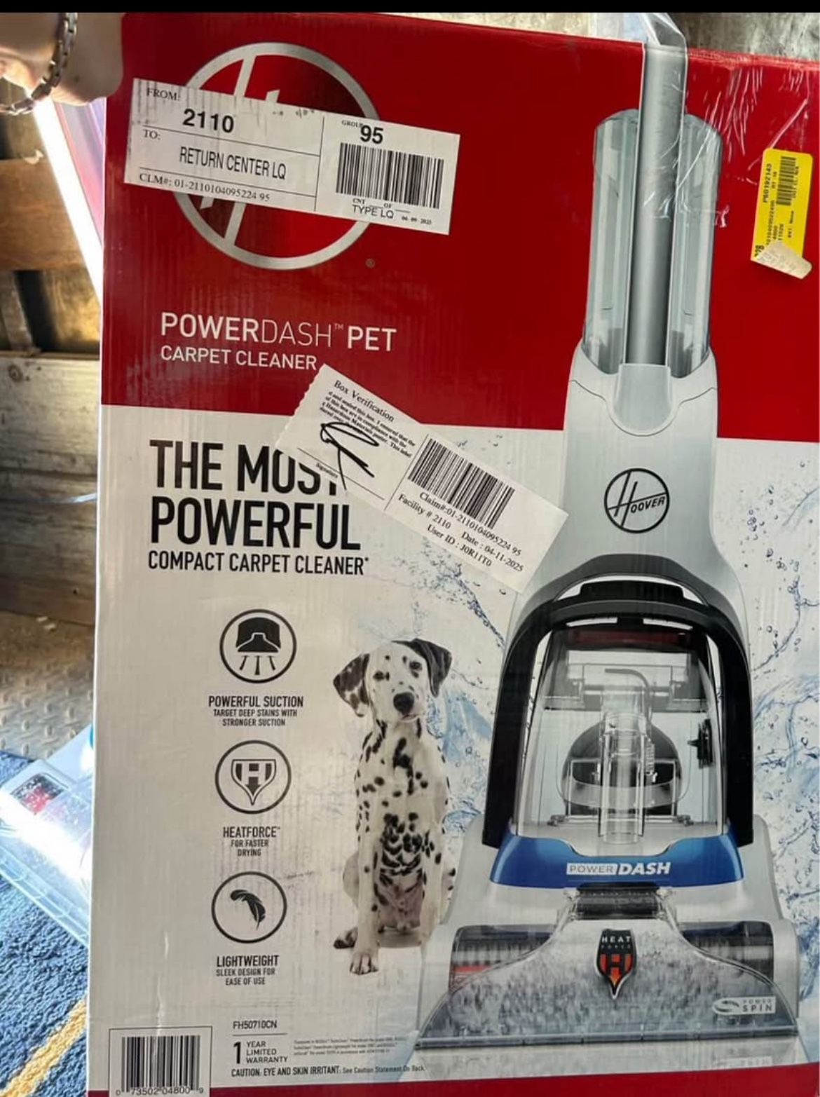 Hoover PowerDash Pet Compact Carpet Cleaner Lightweight Upright Shampooer Machine *Used