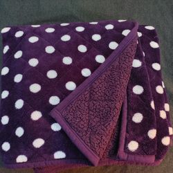 Purple Polka Dot Full Size Blanket