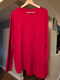 Red Long Sleeve Crewneck T-Shirt 2XLT