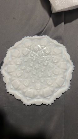 Westmore  vintage white milk glass plate