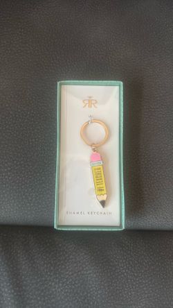 New #1 Teacher Pencil Enamel Keychain