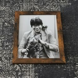 Stephen King with Cats 8.5"x11" Framed Photo Print