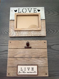 Rustic Wood Photo Frames Set of 2