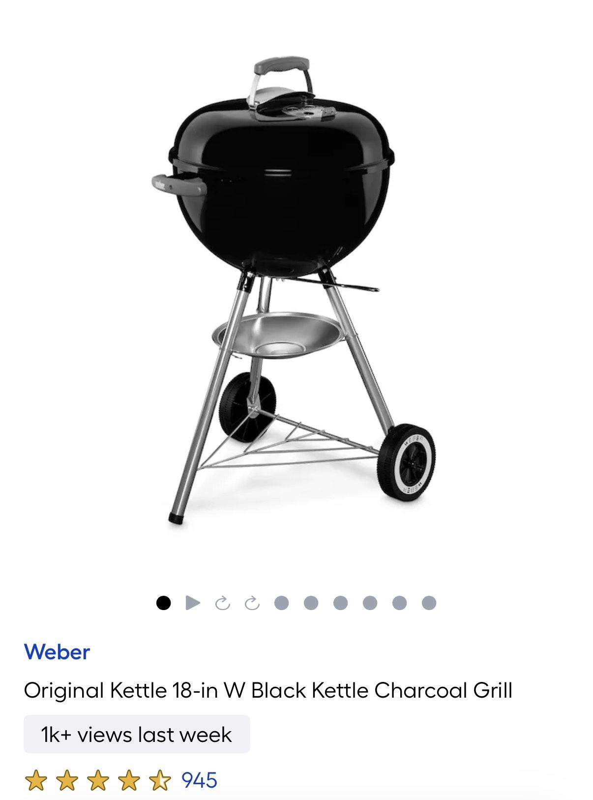 🌟 BRAND NEW IN BOX! Weber Original Kettle 18-in Charcoal Grill (Model #441001)-CASH ONLY!!!