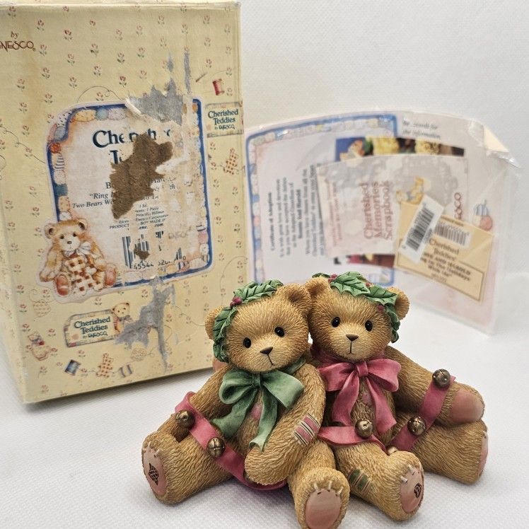 New CHERISHED TEDDIES bear Bonnie Harold FIGURINE NIB New Year Christmas holiday
Mint condition, kept in the box, never displayed
Box has some dama