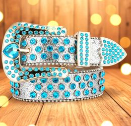 Blue Rhinestone Belt