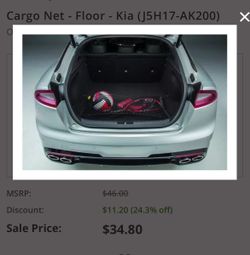 Kia Stinger cargo Net & Emergency Med Kit