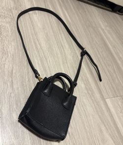 Black Mini Top Handle Crossbody Tote Bag with Adjustable Strap