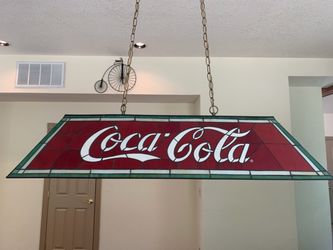 Vintage Coco Cola Strained Glass Light Fixture