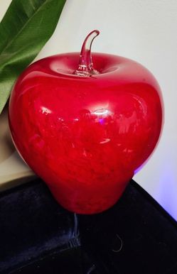 Large Red Glass Apple Home Decor
