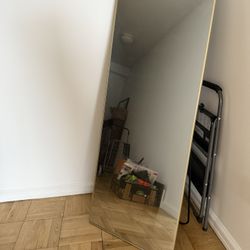 Gold-Framed Standing Mirror – 56 x 20.5 inches 