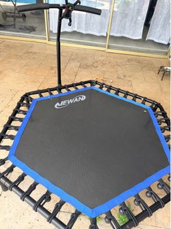 trampoline with a handlebar
