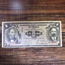 1915 México 🇲🇽 “Sinaloa” 1 Peso Bank Note