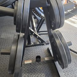 205 LB Weight Plate Set w/ Rack – Great Condition