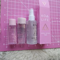New Sealed 3pc Facial Skincare Toner Lot w/Complementary Tote Bag + 6 Skincare Sample Freebies 