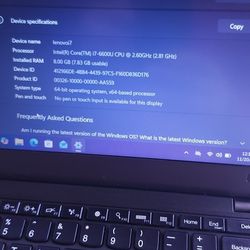 Lenovo I7 ThinkPad (See Description)