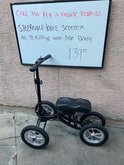 All Terrain Steerable Knee Scooter with Disk Brake