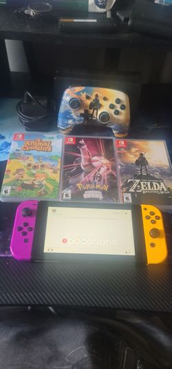 Nintendo Switch Bundle + Zelda Controller + 3 Games READ