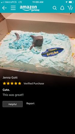 Shark birthday 🦈 cake topper and extra fins. Used once birthday party supplies decorations