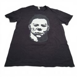 Halloween Michael Myers Face Mask Horror T-Shirt Mens L Black Heavyweight Movies