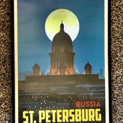 Poster “St. Petersburg, Russia” Retro Style Travel / Vintage Rustic Poster Print (12”x 18”) 