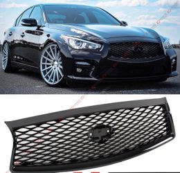 Gloss Black Front Hood Grille Replacement – 2014–2017 Infiniti Q50/Q50S (Brand New)