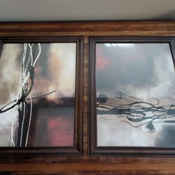 Stunning Framed Abstract Art Pair – Solid Wood Frames

Elevate your decor with this captivating set of two framed abstract paintings! Featuring bold, 