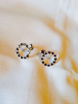 Purple diamond earrings