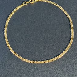 18k solid yellow gold 10 inches anklet bracelet