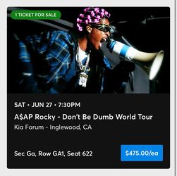ASAP Rocky GA Pit Ticket