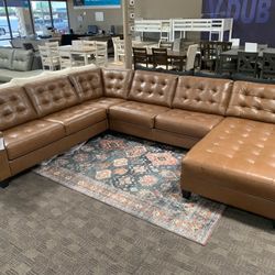 Leather Brown Sectional Couch