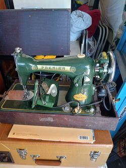 Vintage - The Premier Sewing Machine, Case, Foot Pedal, Etc - Runs - Needs Belt
